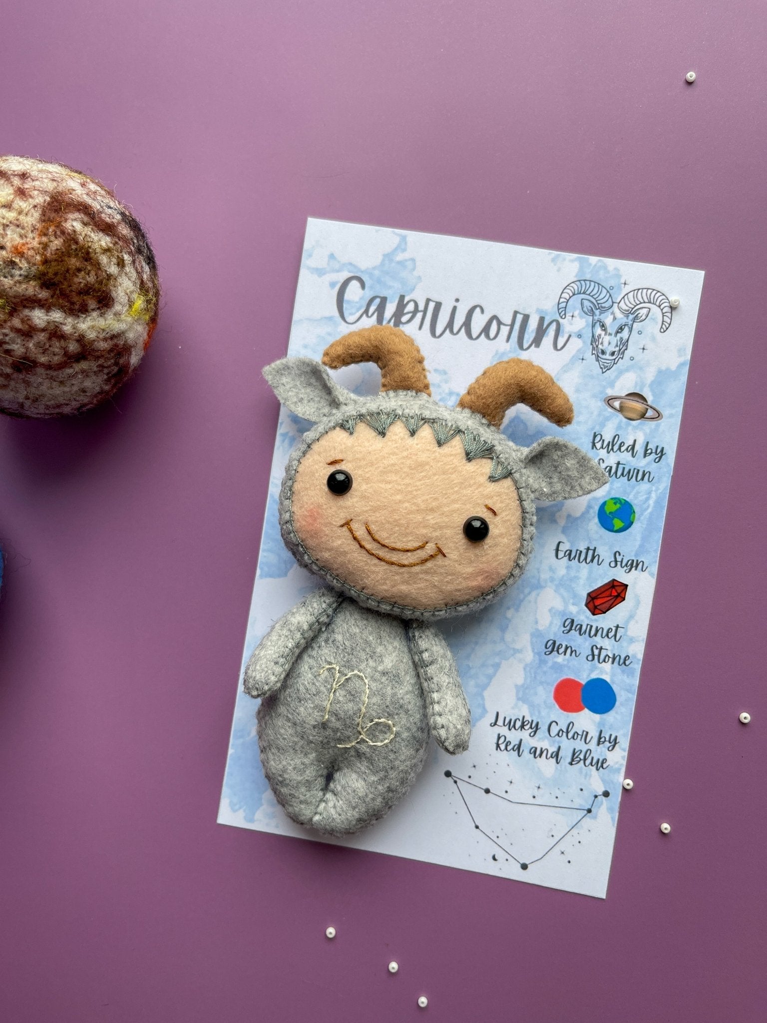 Capricorn Zodiac Felt Doll - WoollyFox